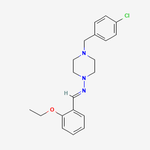 4-(4-chlorobenzyl)-N-[(E)-(2-ethoxyphenyl)methylidene]-1-piperazinamine