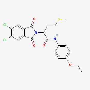 molecular formula C21H20Cl2N2O4S B11663154 2-(5,6-dichloro-1,3-dioxo-1,3-dihydro-2H-isoindol-2-yl)-N-(4-ethoxyphenyl)-4-(methylsulfanyl)butanamide 