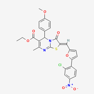 ethyl (2Z)-2-{[5-(2-chloro-4-nitrophenyl)furan-2-yl]methylidene}-5-(4-methoxyphenyl)-7-methyl-3-oxo-2,3-dihydro-5H-[1,3]thiazolo[3,2-a]pyrimidine-6-carboxylate