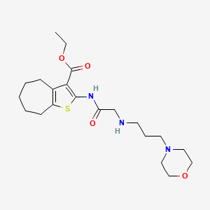 molecular formula C21H33N3O4S B11663162 ethyl 2-({N-[3-(morpholin-4-yl)propyl]glycyl}amino)-5,6,7,8-tetrahydro-4H-cyclohepta[b]thiophene-3-carboxylate 