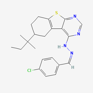 4-Chlorobenzaldehyde 1-[6-(tert-pentyl)-5,6,7,8-tetrahydro[1]benzothieno[2,3-D]pyrimidin-4-YL]hydrazone