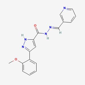 5-(2-Meo-phenyl)-2H-pyrazole-3-carboxylic acid pyridin-3-ylmethylene-hydrazide