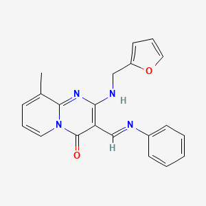 2-[(2-furylmethyl)amino]-9-methyl-3-[(E)-(phenylimino)methyl]-4H-pyrido[1,2-a]pyrimidin-4-one