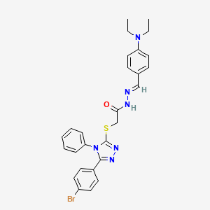 2-{[5-(4-Bromophenyl)-4-phenyl-4H-1,2,4-triazol-3-YL]sulfanyl}-N'-[(E)-[4-(diethylamino)phenyl]methylidene]acetohydrazide