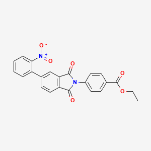 molecular formula C23H16N2O6 B11663243 ethyl 4-[5-(2-nitrophenyl)-1,3-dioxo-1,3-dihydro-2H-isoindol-2-yl]benzoate 