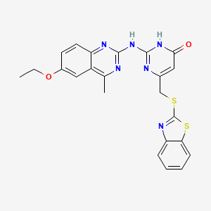 6-[(1,3-Benzothiazol-2-ylsulfanyl)methyl]-2-[(6-ethoxy-4-methylquinazolin-2-yl)amino]pyrimidin-4-ol