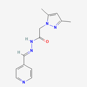 2-(3,5-dimethyl-1H-pyrazol-1-yl)-N'-[(E)-pyridin-4-ylmethylidene]acetohydrazide