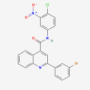 molecular formula C22H13BrClN3O3 B11663276 2-(3-bromophenyl)-N-(4-chloro-3-nitrophenyl)quinoline-4-carboxamide 