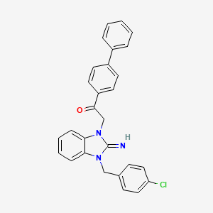 1-(biphenyl-4-yl)-2-[3-(4-chlorobenzyl)-2-imino-2,3-dihydro-1H-benzimidazol-1-yl]ethanone