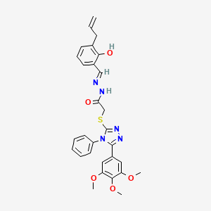 N'-[(E)-(3-allyl-2-hydroxyphenyl)methylidene]-2-{[4-phenyl-5-(3,4,5-trimethoxyphenyl)-4H-1,2,4-triazol-3-yl]sulfanyl}acetohydrazide