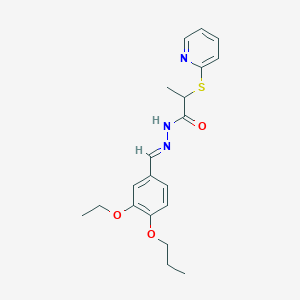 N'-[(E)-(3-ethoxy-4-propoxyphenyl)methylidene]-2-(pyridin-2-ylsulfanyl)propanehydrazide