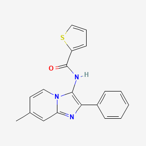 molecular formula C19H15N3OS B11663366 N-(7-methyl-2-phenylimidazo[1,2-a]pyridin-3-yl)thiophene-2-carboxamide 