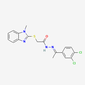 N-[(Z)-1-(3,4-dichlorophenyl)ethylideneamino]-2-(1-methylbenzimidazol-2-yl)sulfanylacetamide