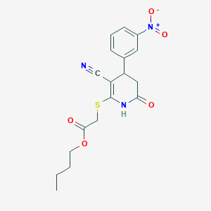 Butyl {[3-cyano-6-hydroxy-4-(3-nitrophenyl)-4,5-dihydropyridin-2-yl]sulfanyl}acetate