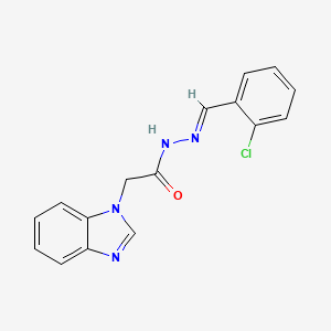 molecular formula C16H13ClN4O B11663408 2-(1H-benzimidazol-1-yl)-N'-[(E)-(2-chlorophenyl)methylidene]acetohydrazide 