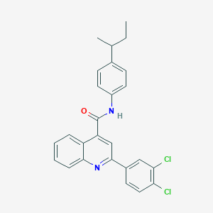 molecular formula C26H22Cl2N2O B11663424 N-[4-(butan-2-yl)phenyl]-2-(3,4-dichlorophenyl)quinoline-4-carboxamide 