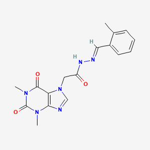 2-(1,3-dimethyl-2,6-dioxo-1,2,3,6-tetrahydro-7H-purin-7-yl)-N'-[(E)-(2-methylphenyl)methylidene]acetohydrazide