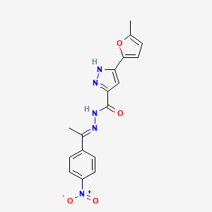 3-(5-methylfuran-2-yl)-N'-[(1E)-1-(4-nitrophenyl)ethylidene]-1H-pyrazole-5-carbohydrazide