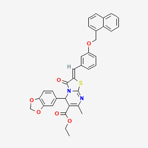 ethyl (2Z)-5-(1,3-benzodioxol-5-yl)-7-methyl-2-[3-(naphthalen-1-ylmethoxy)benzylidene]-3-oxo-2,3-dihydro-5H-[1,3]thiazolo[3,2-a]pyrimidine-6-carboxylate