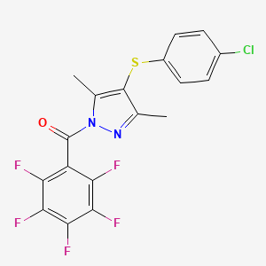 4-[(4-Chlorophenyl)sulfanyl]-3,5-dimethyl-1-(2,3,4,5,6-pentafluorobenzoyl)-1H-pyrazole