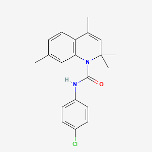 molecular formula C20H21ClN2O B11663493 N-(4-chlorophenyl)-2,2,4,7-tetramethylquinoline-1(2H)-carboxamide 