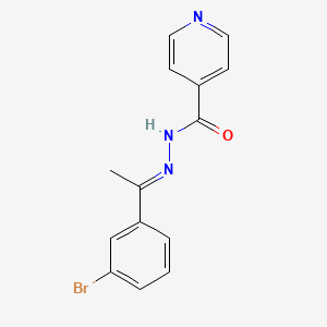 molecular formula C14H12BrN3O B11663505 N-[(E)-1-(3-bromophenyl)ethylideneamino]pyridine-4-carboxamide 