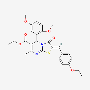 ethyl (2Z)-5-(2,5-dimethoxyphenyl)-2-(4-ethoxybenzylidene)-7-methyl-3-oxo-2,3-dihydro-5H-[1,3]thiazolo[3,2-a]pyrimidine-6-carboxylate