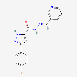 3-(4-bromophenyl)-N'-[(E)-3-pyridinylmethylidene]-1H-pyrazole-5-carbohydrazide