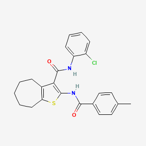 N-(2-chlorophenyl)-2-{[(4-methylphenyl)carbonyl]amino}-5,6,7,8-tetrahydro-4H-cyclohepta[b]thiophene-3-carboxamide