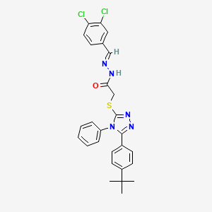 2-{[5-(4-tert-butylphenyl)-4-phenyl-4H-1,2,4-triazol-3-yl]sulfanyl}-N'-[(E)-(3,4-dichlorophenyl)methylidene]acetohydrazide