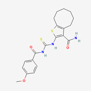 2-({[(4-Methoxyphenyl)carbonyl]carbamothioyl}amino)-4,5,6,7,8,9-hexahydrocycloocta[b]thiophene-3-carboxamide