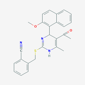 2-({[5-Acetyl-4-(2-methoxynaphthalen-1-YL)-6-methyl-1,4-dihydropyrimidin-2-YL]sulfanyl}methyl)benzonitrile