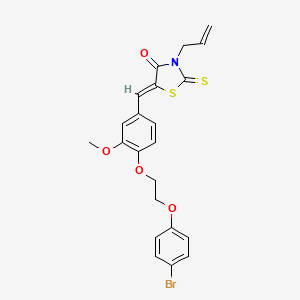 (5Z)-5-{4-[2-(4-bromophenoxy)ethoxy]-3-methoxybenzylidene}-3-(prop-2-en-1-yl)-2-thioxo-1,3-thiazolidin-4-one