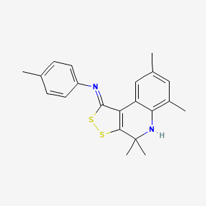 4-methyl-N-[(1Z)-4,4,6,8-tetramethyl-4,5-dihydro-1H-[1,2]dithiolo[3,4-c]quinolin-1-ylidene]aniline