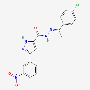 N'-[(1E)-1-(4-chlorophenyl)ethylidene]-3-(3-nitrophenyl)-1H-pyrazole-5-carbohydrazide