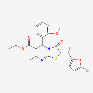 ethyl (2Z)-2-[(5-bromofuran-2-yl)methylidene]-5-(2-methoxyphenyl)-7-methyl-3-oxo-2,3-dihydro-5H-[1,3]thiazolo[3,2-a]pyrimidine-6-carboxylate