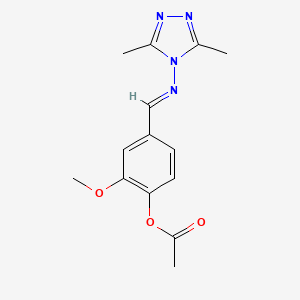 4-(((3,5-Dimethyl-4H-1,2,4-triazol-4-YL)imino)methyl)-2-methoxyphenyl acetate