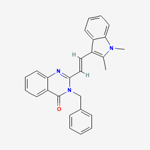 molecular formula C27H23N3O B11663721 3-benzyl-2-[(E)-2-(1,2-dimethyl-1H-indol-3-yl)ethenyl]quinazolin-4(3H)-one 