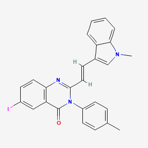 molecular formula C26H20IN3O B11663722 6-iodo-2-[(E)-2-(1-methyl-1H-indol-3-yl)ethenyl]-3-(4-methylphenyl)quinazolin-4(3H)-one 