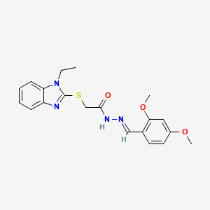 N'-[(E)-(2,4-dimethoxyphenyl)methylidene]-2-[(1-ethyl-1H-benzimidazol-2-yl)sulfanyl]acetohydrazide