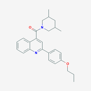 molecular formula C26H30N2O2 B11663746 (3,5-Dimethylpiperidin-1-yl)[2-(4-propoxyphenyl)quinolin-4-yl]methanone 