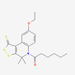 1-(8-ethoxy-4,4-dimethyl-1-thioxo-1,4-dihydro-5H-[1,2]dithiolo[3,4-c]quinolin-5-yl)hexan-1-one