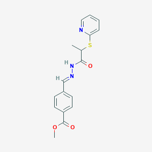 methyl 4-[(E)-{2-[2-(pyridin-2-ylsulfanyl)propanoyl]hydrazinylidene}methyl]benzoate