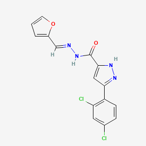 3-(2,4-dichlorophenyl)-N'-[(E)-furan-2-ylmethylidene]-1H-pyrazole-5-carbohydrazide