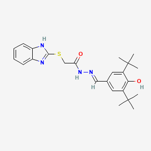 2-(1H-benzimidazol-2-ylsulfanyl)-N'-[(E)-(3,5-di-tert-butyl-4-hydroxyphenyl)methylidene]acetohydrazide