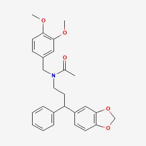 N-[3-(1,3-benzodioxol-5-yl)-3-phenylpropyl]-N-(3,4-dimethoxybenzyl)acetamide