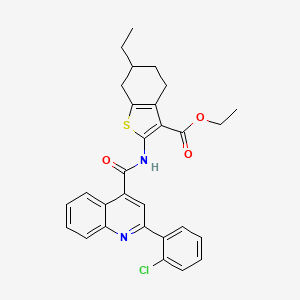 Ethyl 2-({[2-(2-chlorophenyl)quinolin-4-yl]carbonyl}amino)-6-ethyl-4,5,6,7-tetrahydro-1-benzothiophene-3-carboxylate