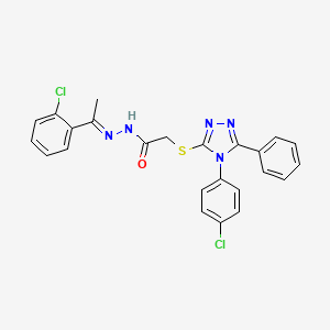 N'-[(1E)-1-(2-chlorophenyl)ethylidene]-2-{[4-(4-chlorophenyl)-5-phenyl-4H-1,2,4-triazol-3-yl]sulfanyl}acetohydrazide