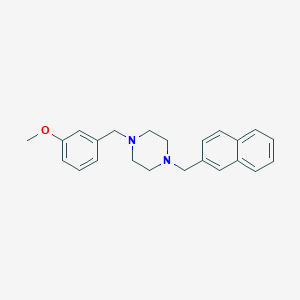 molecular formula C23H26N2O B11663889 1-(3-Methoxybenzyl)-4-(naphthalen-2-ylmethyl)piperazine 