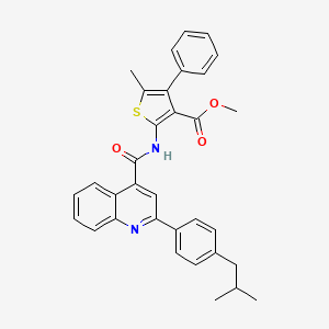 Methyl 5-methyl-2-[({2-[4-(2-methylpropyl)phenyl]quinolin-4-yl}carbonyl)amino]-4-phenylthiophene-3-carboxylate